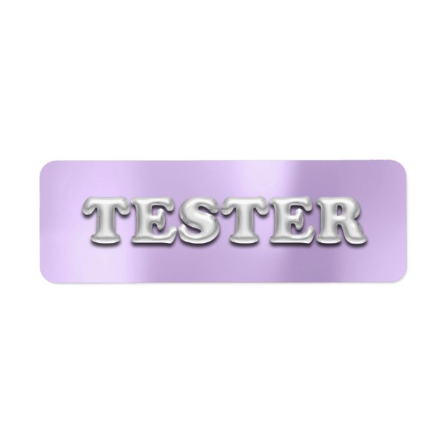 Silver Gray Purple  3D Tester Sample Contaners Label (Front)