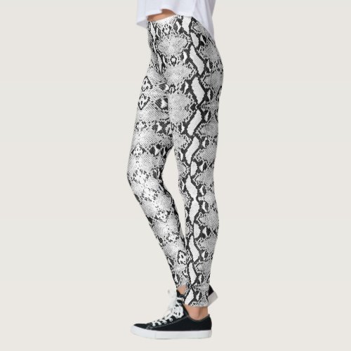 Silver Gray Python Snakeskin Leggings