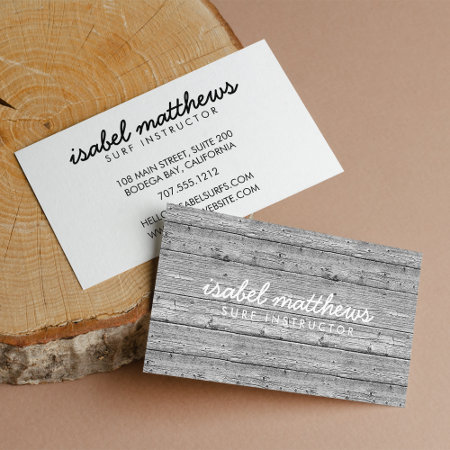 Silver Gray Reclaimed Wood Business Card