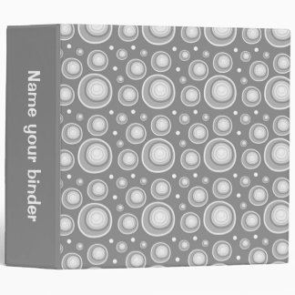Silver Gray Retro Dots 2 inch Designer Binder