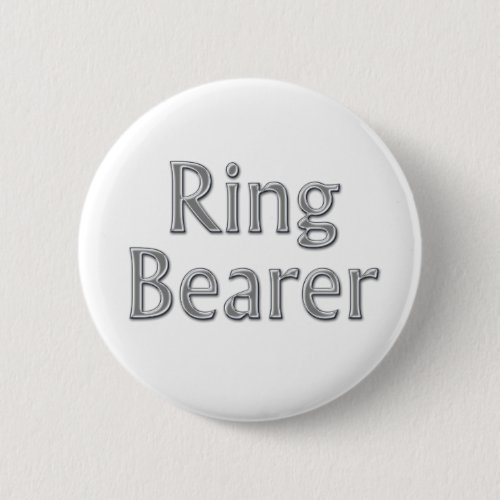 Silver Gray Ring Bearer Wedding Button