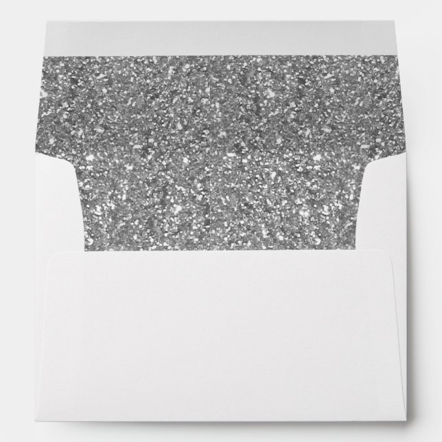 Silver Gray Sequin Pattern Texture Personalized Envelope (Back (Bottom))