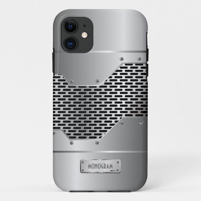 Silver Gray Shiny Metallic Look Pattern Case-Mate iPhone Case (Back)