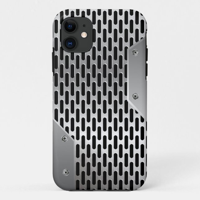 Silver Gray Shiny Metallic Look Pattern Case-Mate iPhone Case (Back)