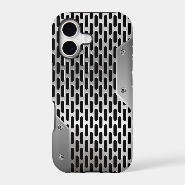 Silver Gray Shiny Metallic Look Pattern Iphone Case (Back)