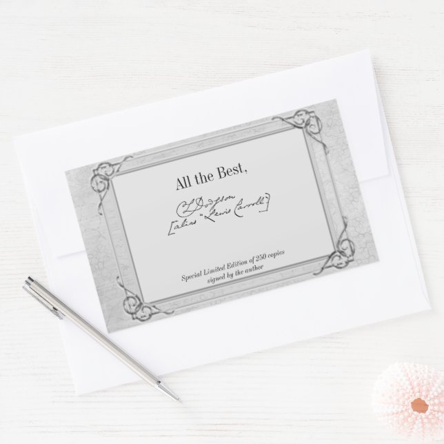 Silver Gray Signature Author BookPlate Template (Envelope)