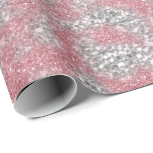 Silver Gray Silver Gray Glitter Sparkly  Abstarct Wrapping Paper
