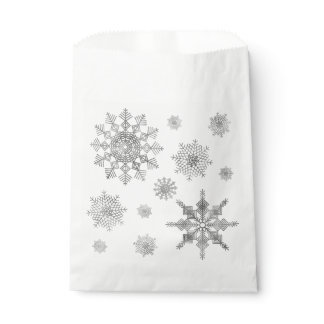 Silver Gray Snowflake Shapes Favor Bag