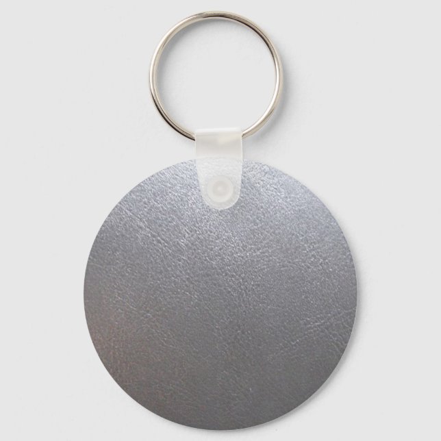 SILVER Gray Sparkle : Leather Look Finish Keychain (Front)