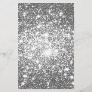 Silver Gray Sparkle Stationery