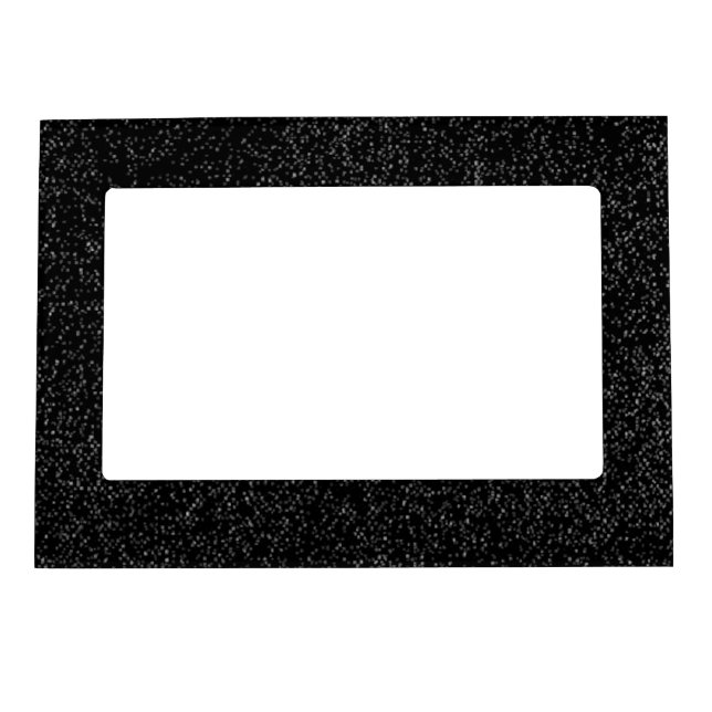 Silver Gray Specks on Black Magnetic Picture Frame (Front)