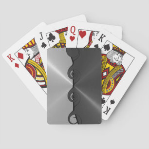 Silver Gray Stainless Metallic Cut Out Pattern 2 Poker Cards