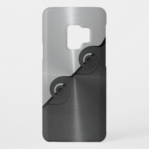 Silver Gray Stainless Metallic Cut Out Pattern 3 Case_Mate Samsung Galaxy S9 Case