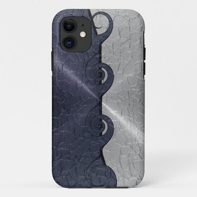 Silver Gray Stainless Metallic Swirl Pattern 2 Case-Mate iPhone Case (Back)