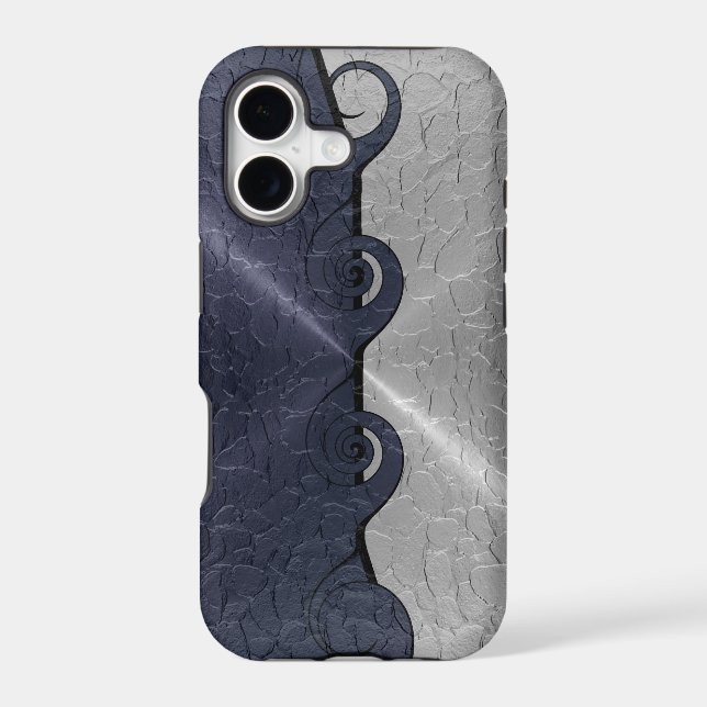 Silver Gray Stainless Metallic Swirl Pattern 2 Iphone Case (Back)