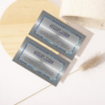 Silver Gray Stainless Steel Look Blue Accents Business Card