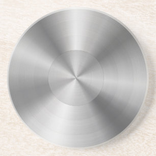Silver Gray Stainless Steel Look Coaster