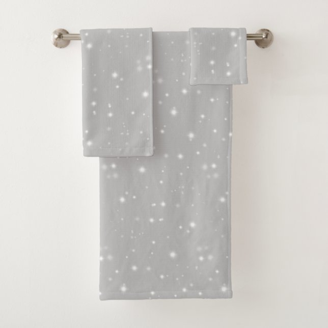 Silver Gray Starlight Bath Towel Set (Insitu)