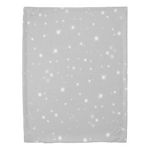 Silver Gray Starlight Duvet Cover