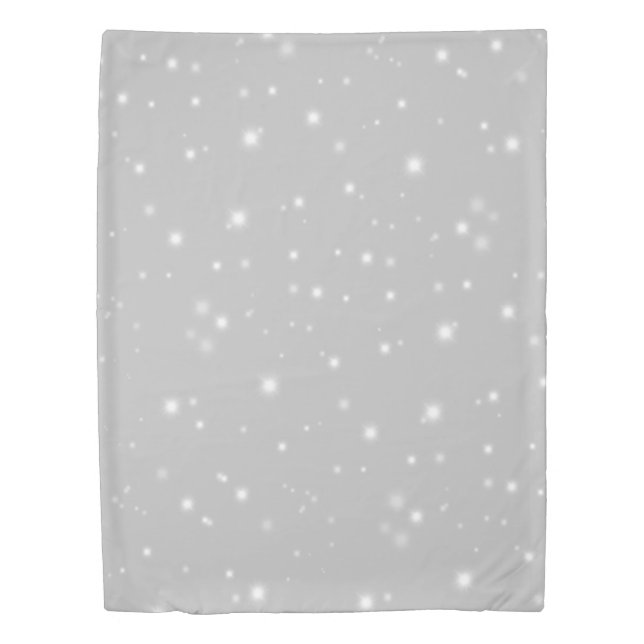 Silver Gray Starlight Duvet Cover (Front)