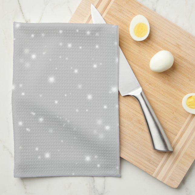 Silver Gray Starlight Kitchen Towel (Quarter Fold)