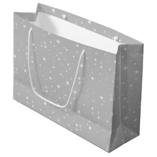 Silver Gray Starlight Large Gift Bag