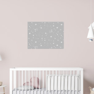 Silver Gray Starlight Pattern Poster