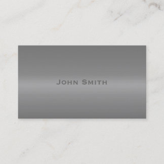 Silver Gray Steel Inspired Grey Tone Metal Look Business Card