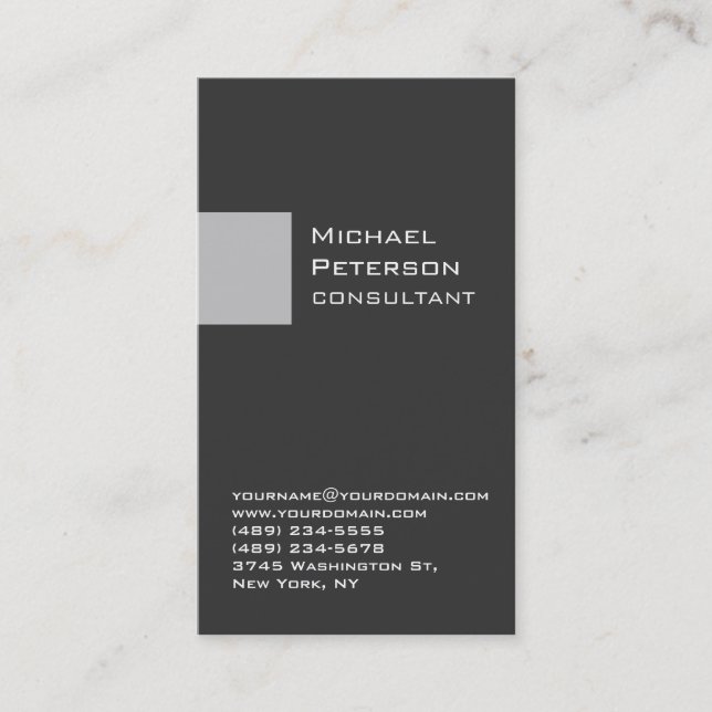 Silver Gray Stripe Consultant Business Card (Front)