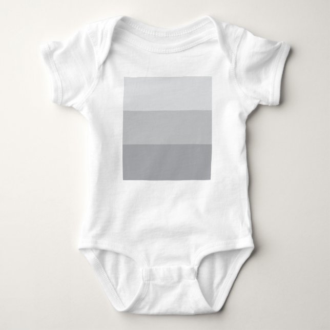 Silver Gray Striped Baby Bodysuit (Front)