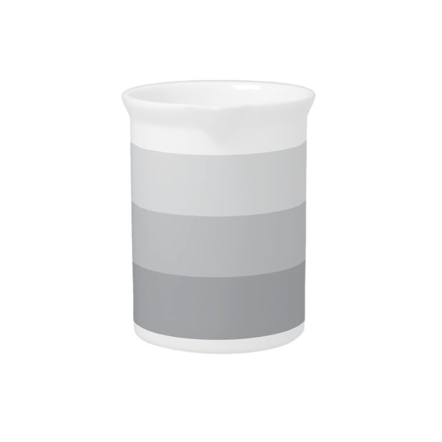 Silver Gray Striped Beverage Pitcher (Front)