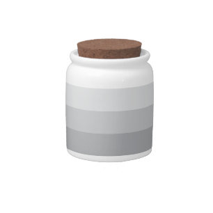 Silver Gray Striped Candy Jar