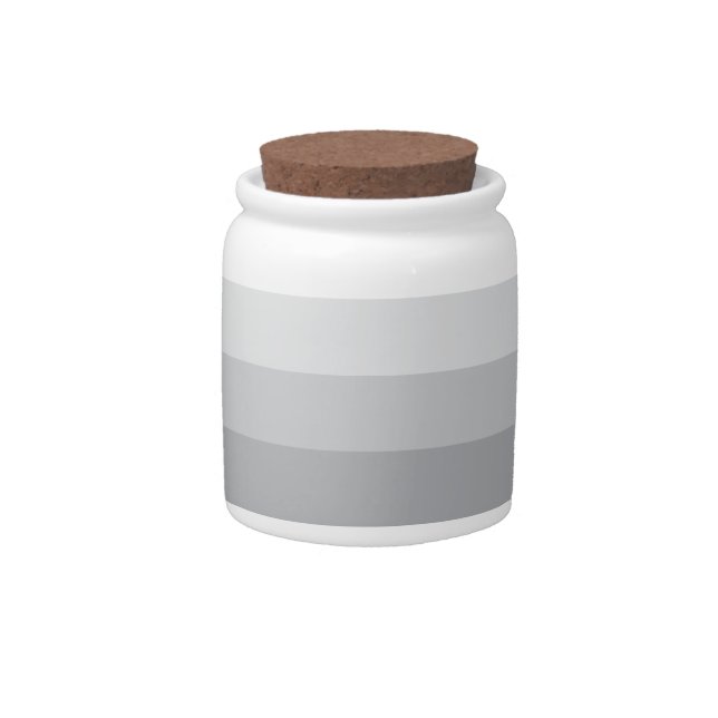 Silver Gray Striped Candy Jar (Front)