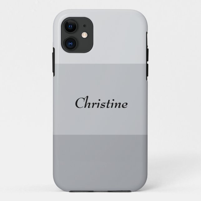 Silver Gray Striped Case-Mate iPhone Case (Back)
