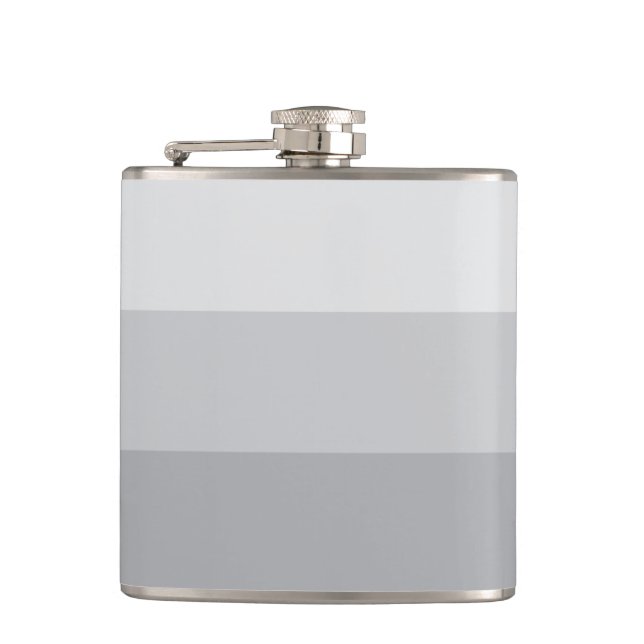 Silver Gray Striped Flask (Front)