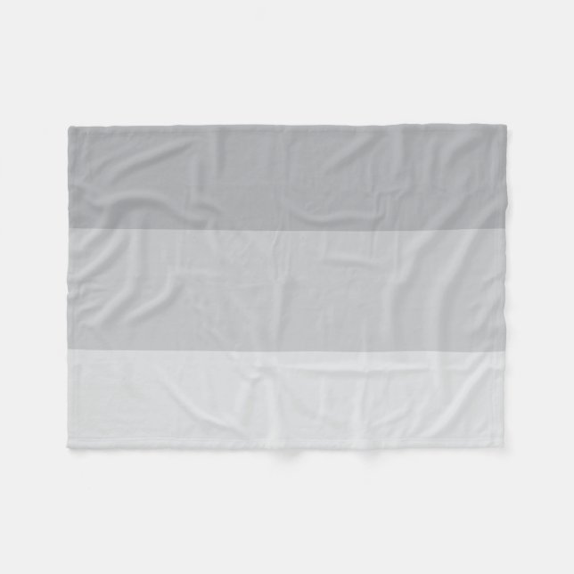 Silver Gray Striped Fleece Blanket (Front (Horizontal))