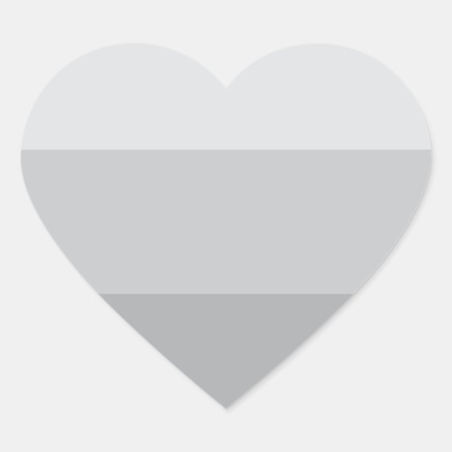 Silver Gray Striped Heart Sticker (Front)