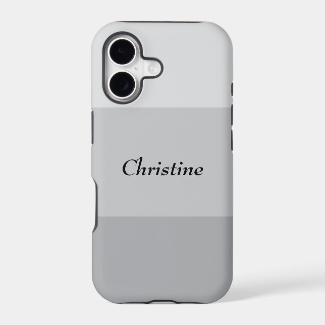 Silver Gray Striped Iphone Case (Back)