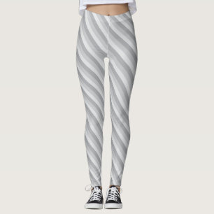 Silver Gray Striped Leggings