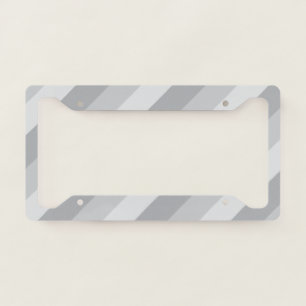 Silver Gray Striped License Plate Frame