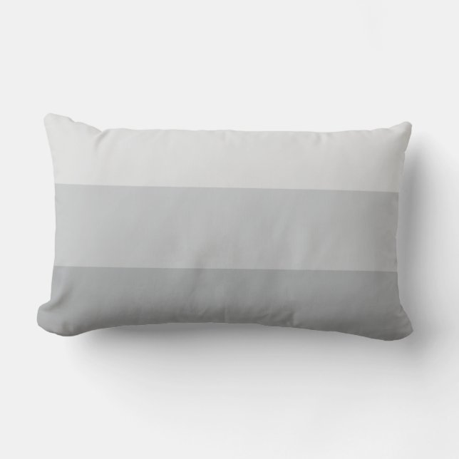Silver Gray Striped Lumbar Pillow (Front)
