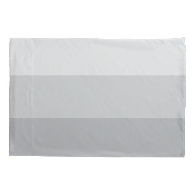 Silver Gray Striped Pillow Case (Back-Left)