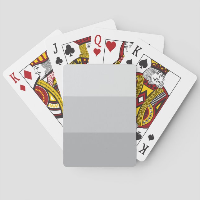 Silver Gray Striped Poker Cards (Back)