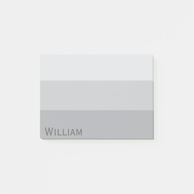Silver Gray Striped Post-it Notes (Front)