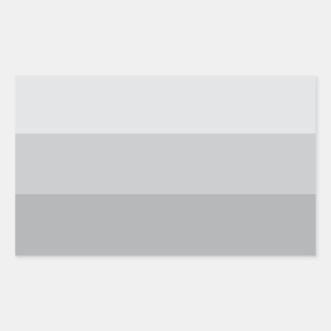 Silver Gray Striped Rectangular Sticker (Front)