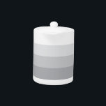 Silver Gray Striped Teapot<br><div class="desc">Modern,  classic silver gray striped pattern.</div>