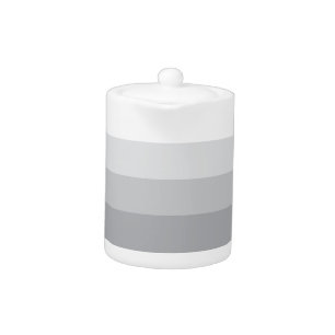 Silver Gray Striped Teapot