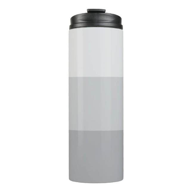 Silver Gray Striped Thermal Tumbler (Front)