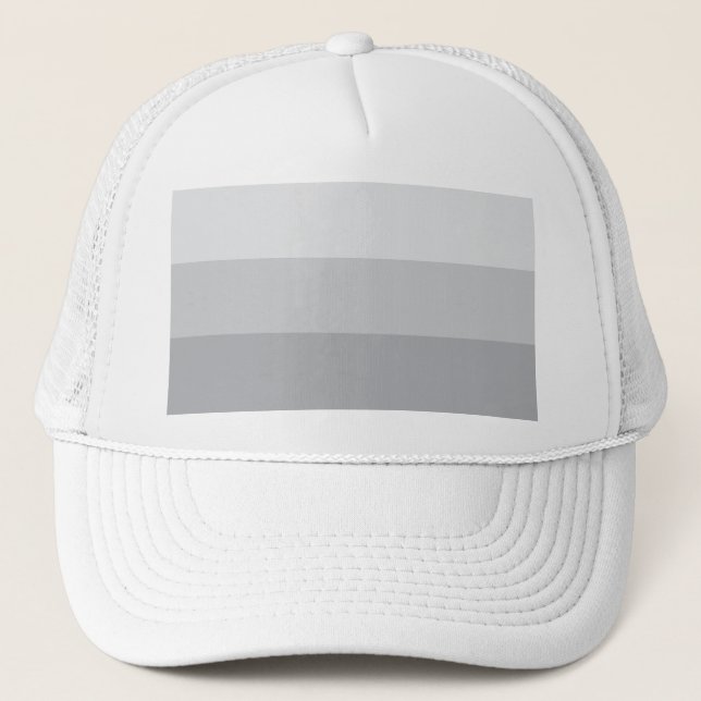 Silver Gray Striped Trucker Hat (Front)