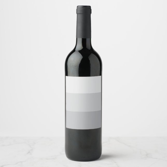 Silver Gray Striped Wine Label (Front)